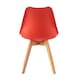 image 5 of Set of 6 Dining Chairs with Solid Wooden Legs and Seat Cushion Pads in Red - Eva by MCC