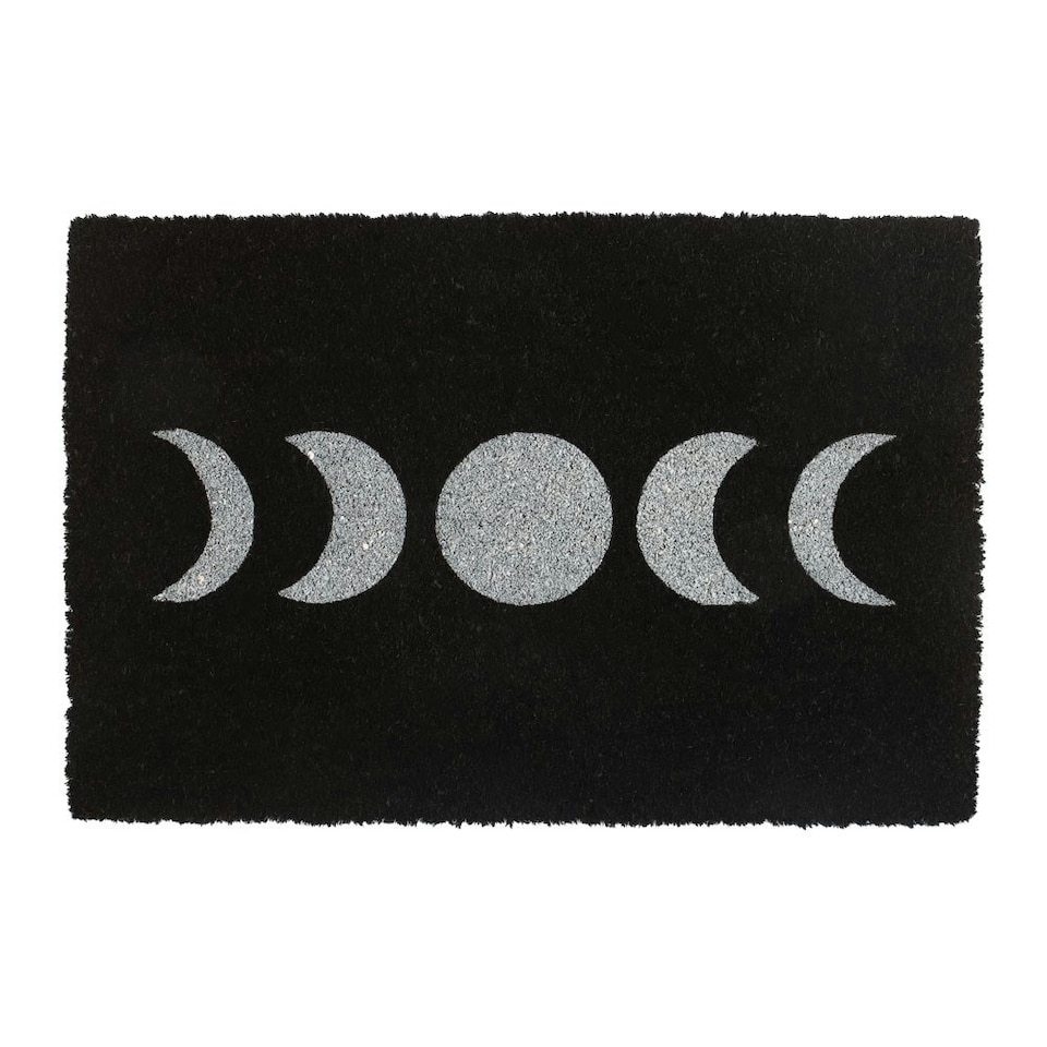 image 1 of Something Different Moon Phases Door Mat - Black/White - One Size