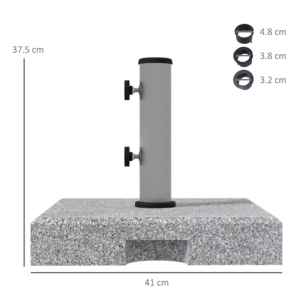 image 1 of Outsunny 28kg Heavy Duty Granite Parasol Base with Wheels, Retractable Handle