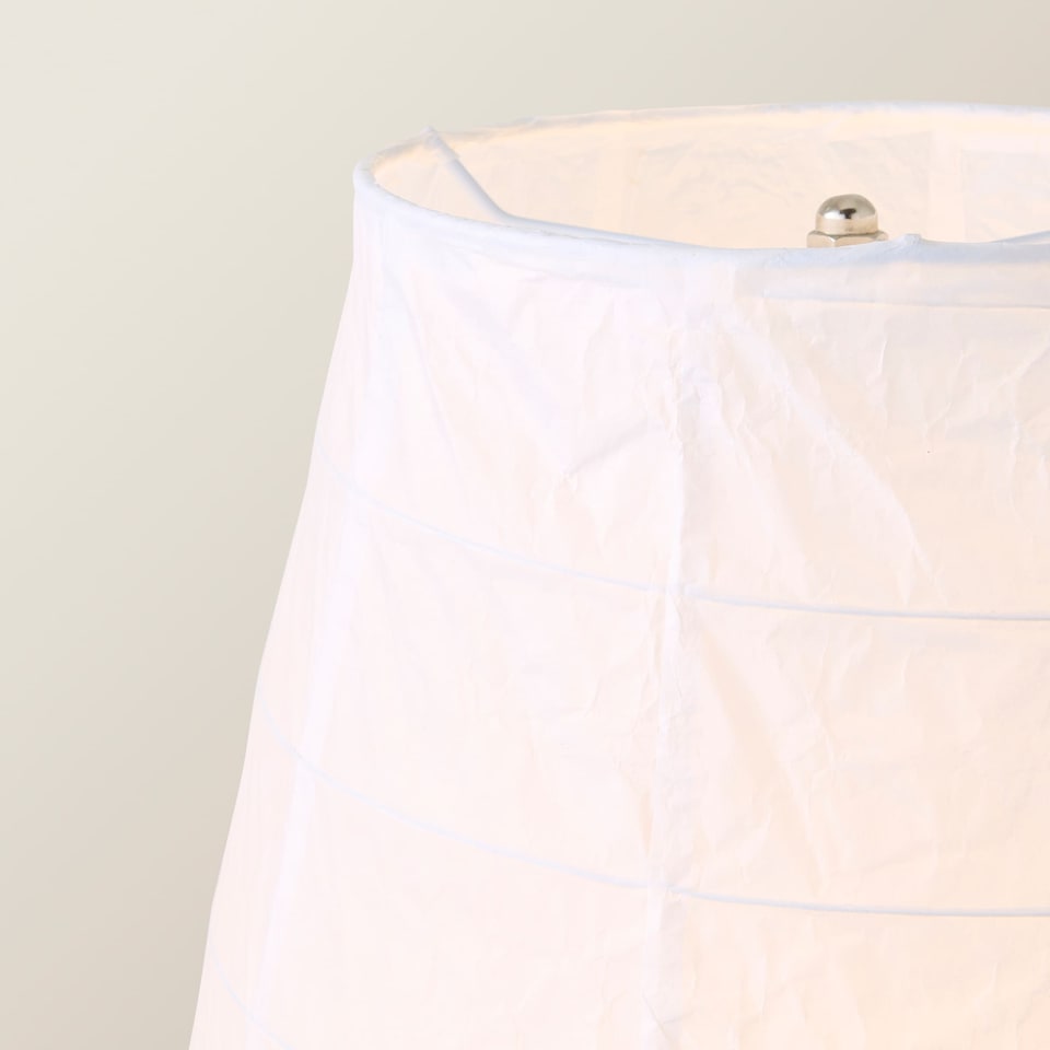 image 1 of ValueLights Isla White Paper Column Metal Base Floor Lamp | White