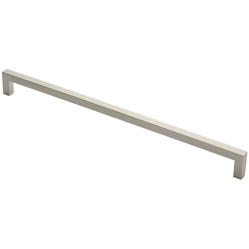 Loops Square Mitred Door Pull Handle 619 x 19mm 600mm Fixing Centres Satin Steel in Metallics