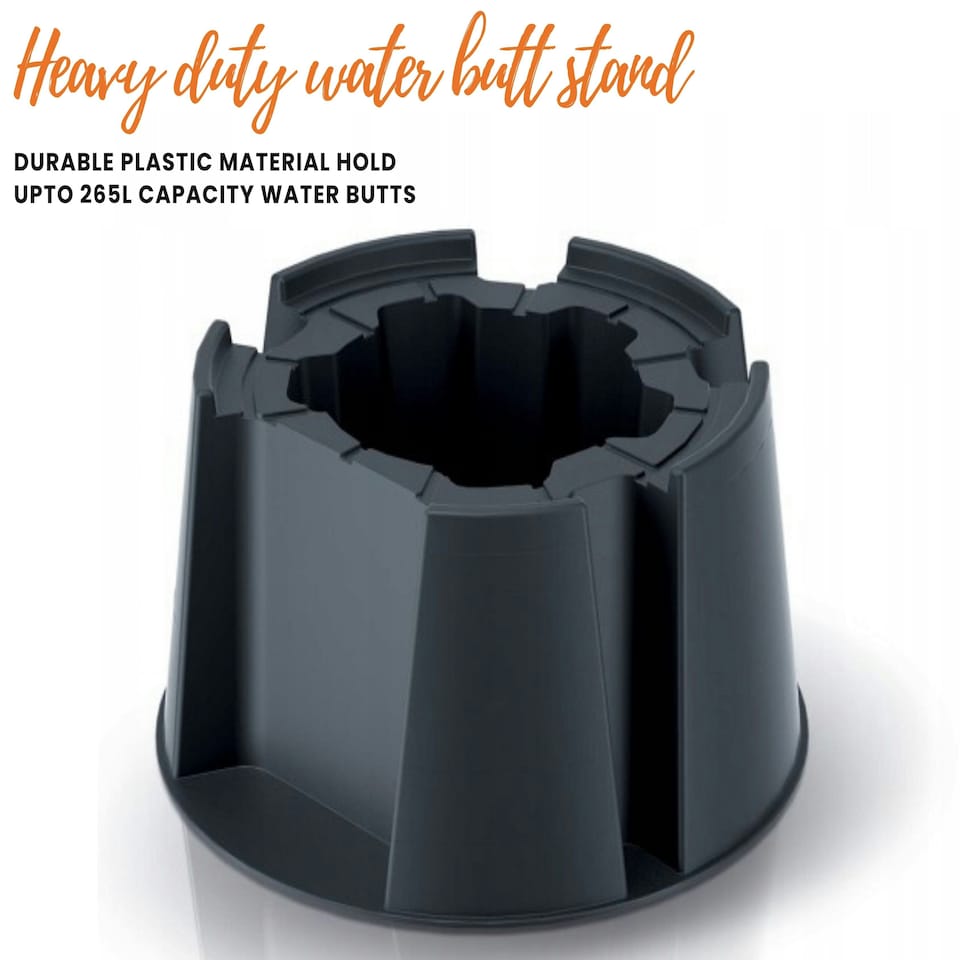 image 1 of Water Butt Kit with Tap, Diverter & Bio Cleaner –  Rainwater Collector for Garden, Balcony & Terrace – Durable Plastic Water Storage Tank Black