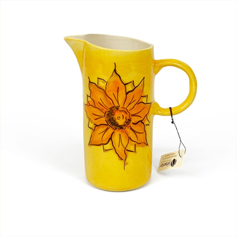 image 1 of Verano Spanish Ceramics Sunflower Tall Jug - 23.5cm