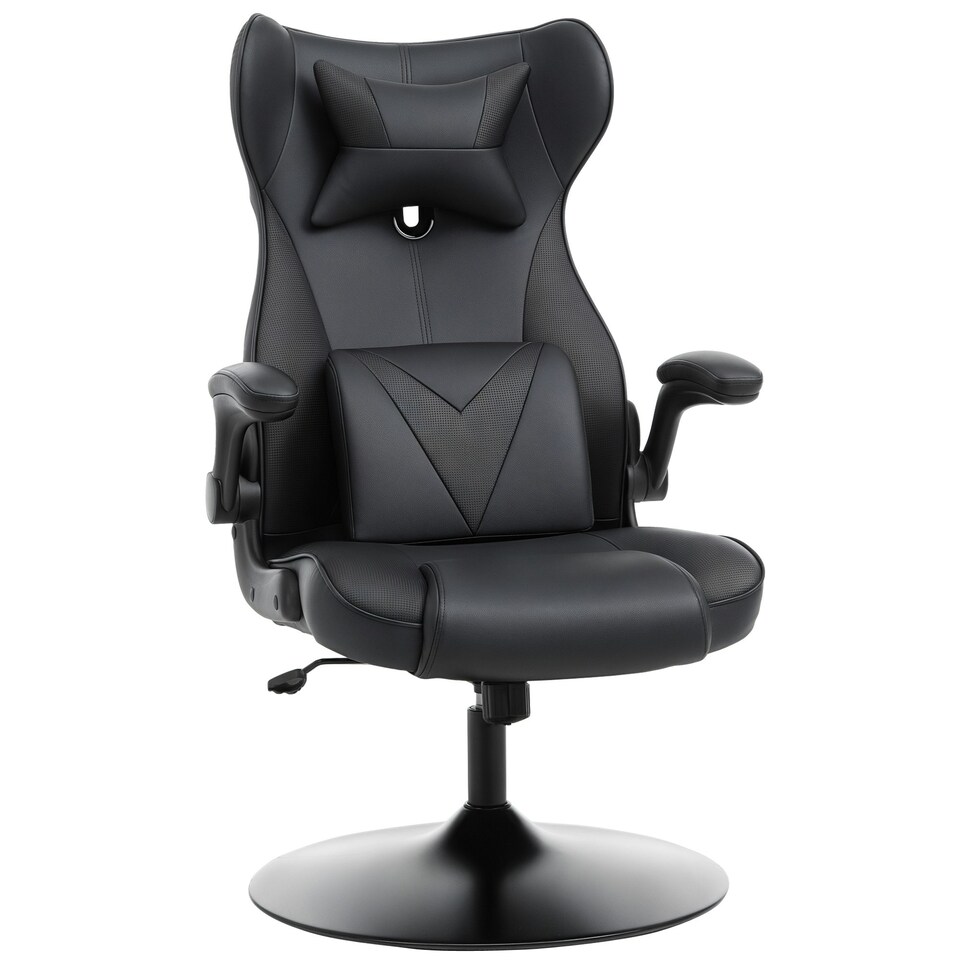 image 1 of Vinsetto Gaming Chair Home Office Chair w/ Swivel Pedestal Base Lumbar Support