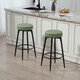 image 2 of HOMCOM Swivel Bar Stools Set of 2, PU Leather Barstools with Footrest Green