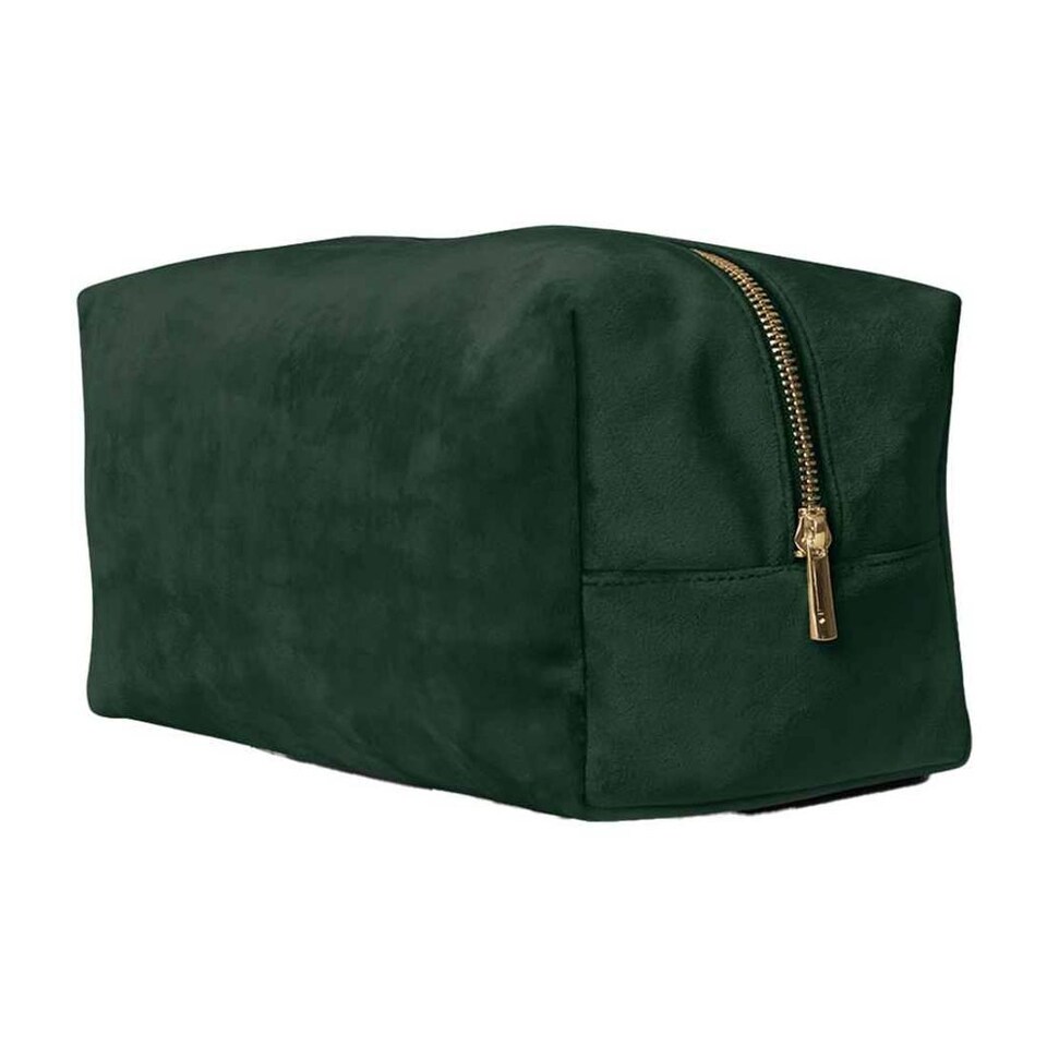 Bagbase Velvet Accessory Bag | Green | Dark Emerald | 14cm x 14cm x 28cm | 1