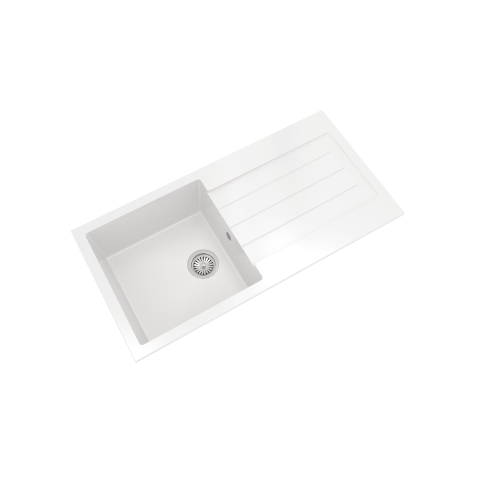 image 1 of Balterley 100cm Kitchen Single Bowl Composite Inset Sink with Overflow & Reversible Drainer