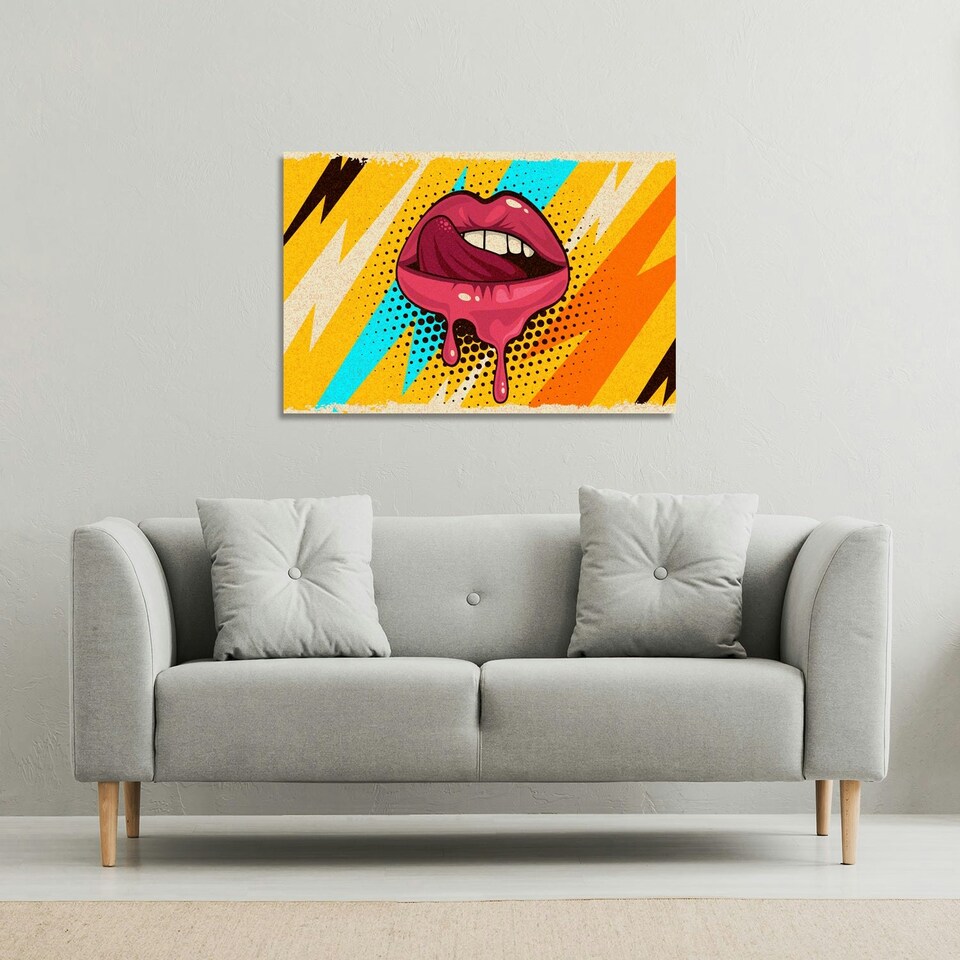 image 1 of pop art retro vintage colorful background (Canvas Print) 77 x 51 x 4cm
