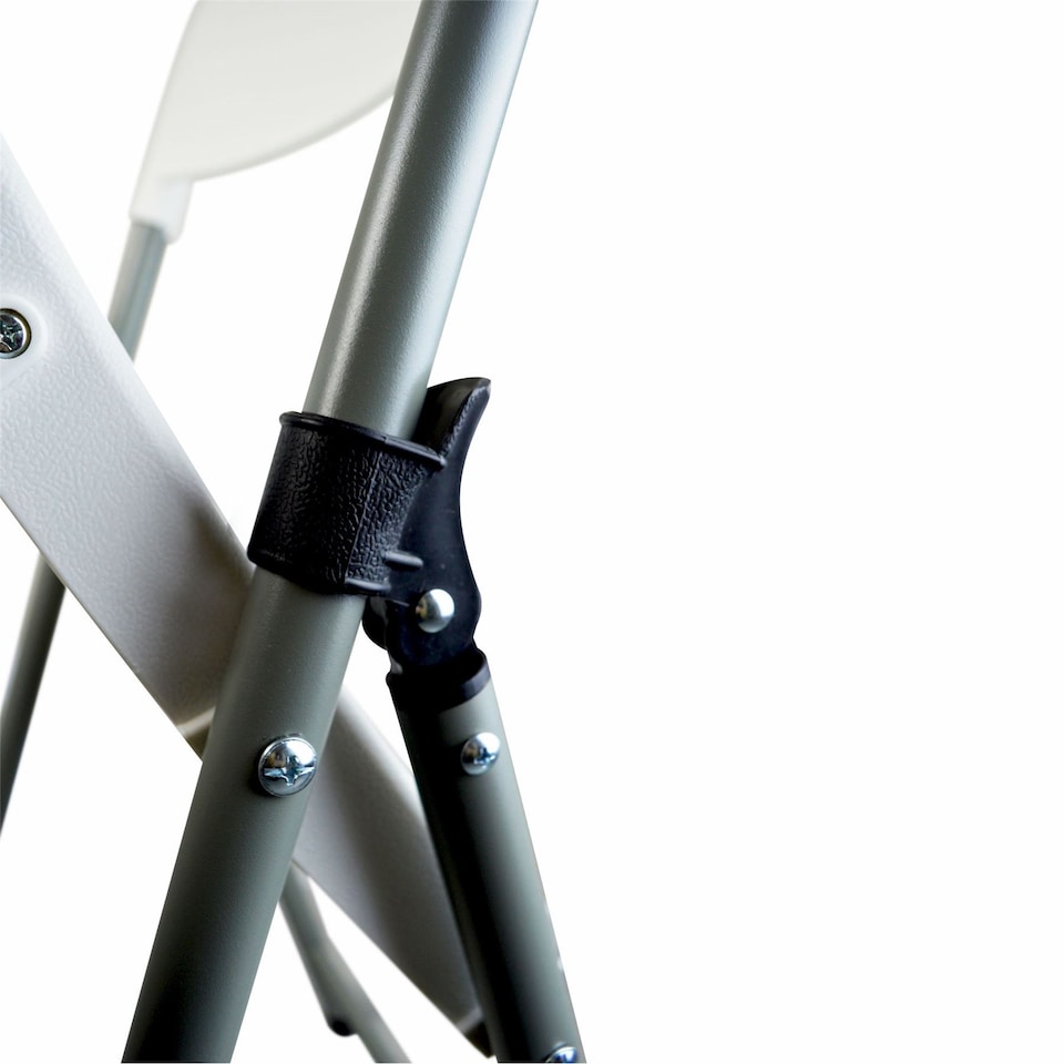 image 1 of Harbour Housewares Folding Trestle Chair - White | White | White