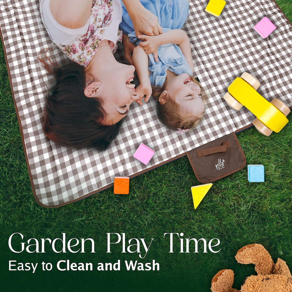 image 1 of Pelle & Sol Brown Picnic Blanket Waterproof 200x140cm