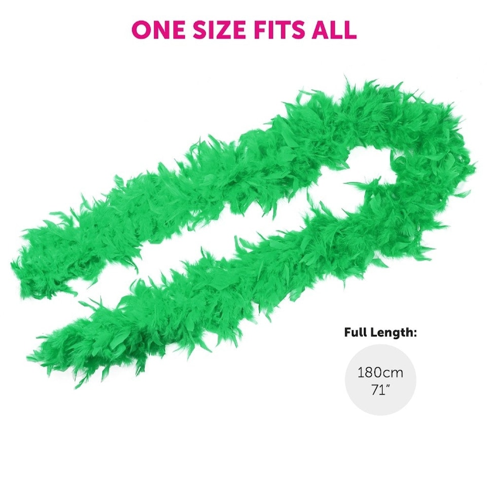 image 1 of Pack of 1 Green Glitter Cowboy Hat & Feather Boa Green | One Size