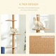 image 5 of PawHut 260cm Cat Tree Floor To Ceiling Adjustable Height, Light Brown