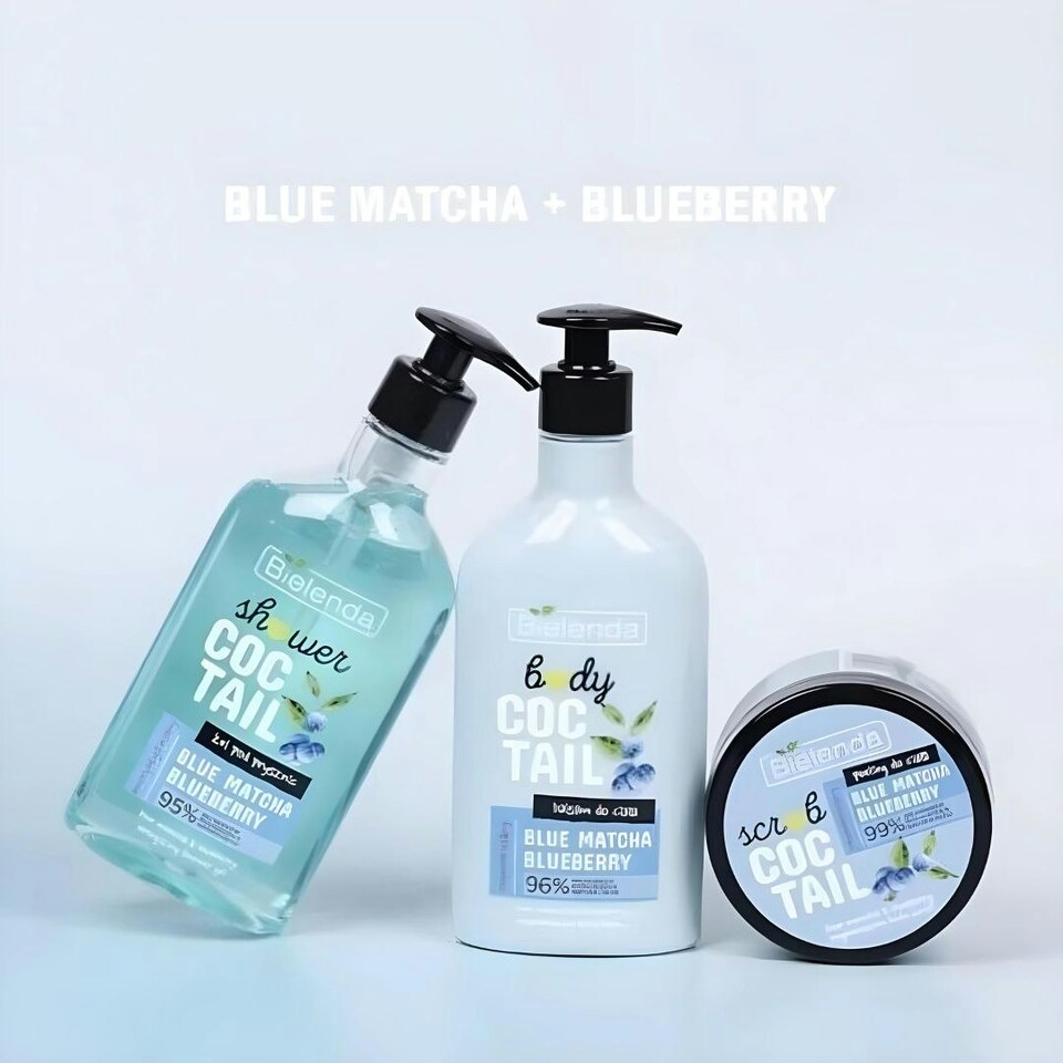 image 1 of Bielenda Body Coctail Energizing Shower Gel Blue Matcha Blueberry 95% Natural Ingredients 400ml