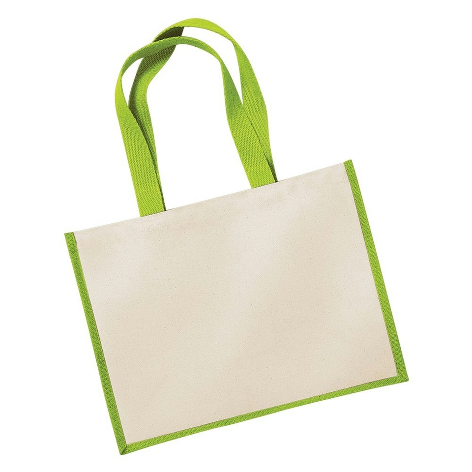 image 1 of Westford Mill Classic Jute Shopper Bag - Apple Green - One Size