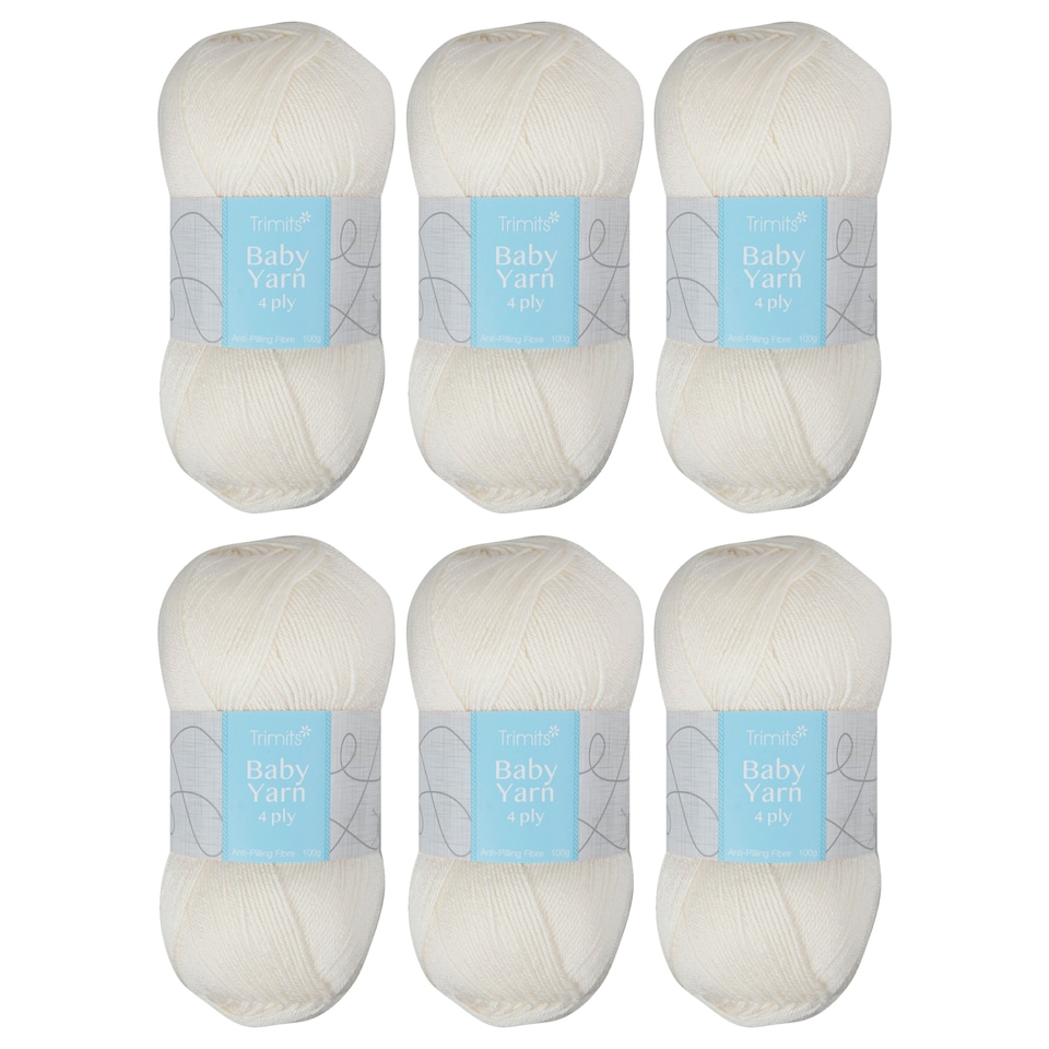 image 1 of Trimits 4 Ply Knitting Yarn 6 x 100g Acrylic Knitting & Crochet Wool Soft Anti Pilling Machine Washable OEKO-TEX