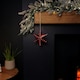 image 4 of 20cm Battery Operated Light up Hanging Christmas Shooting Star Bauble  in Ruby with LEDs