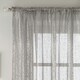 image 2 of Pair of Pandora Grey Metallic Print Voile Panels 229 cm (90 inch) Rod Pocket Panels for Bedroom and Living Room
