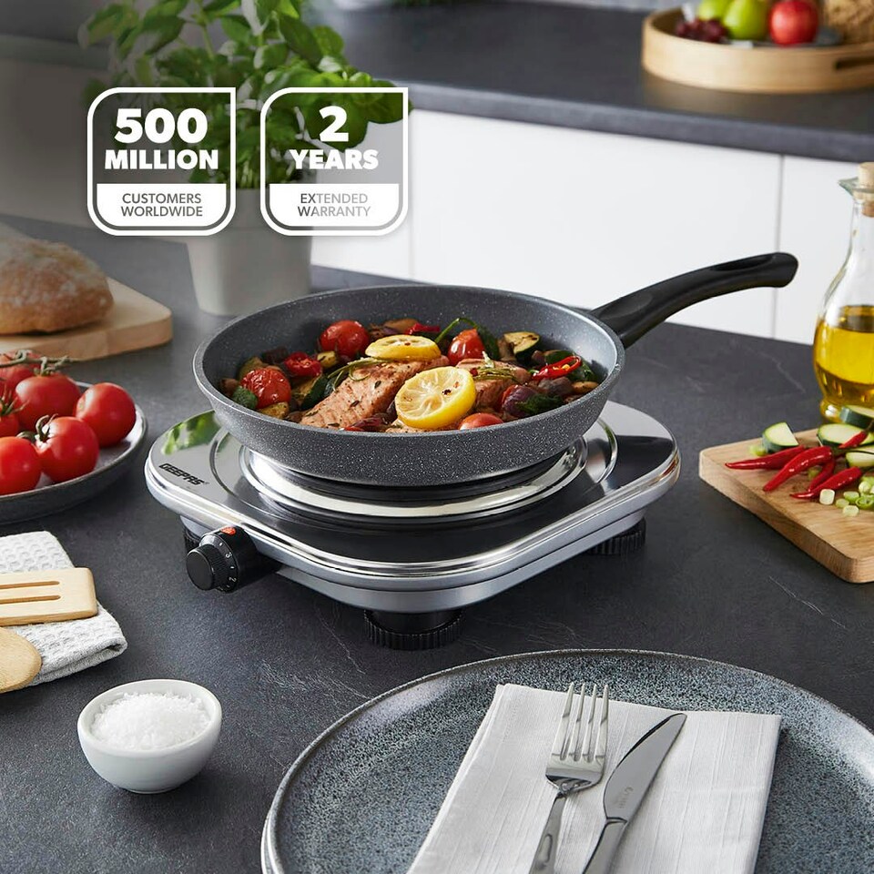 image 1 of GEEPAS 1500W Stainless Steel Single Hot Plate