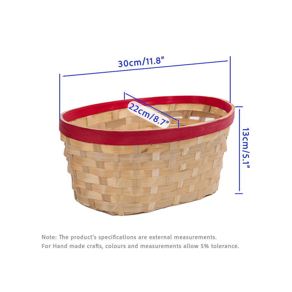 image 1 of Wickerfield Set of 10 Oval Bamboo Storage Baskets for Gift Hampers, Home Storage & Retail Display