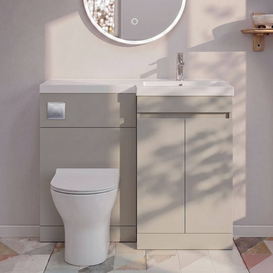 image 1 of Balterley Floor Standing Compact Unit with Right Hand Polymarble Basin
