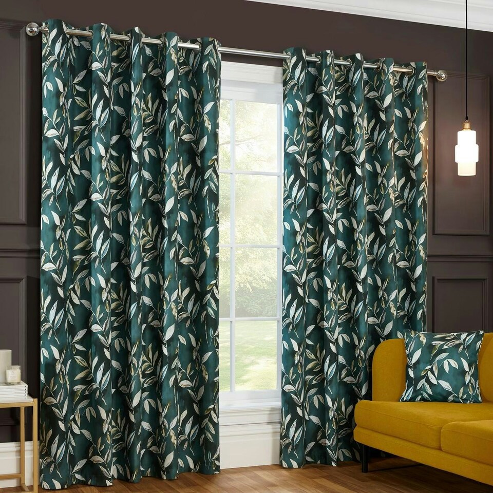 image 1 of Sundour Madrid Curtains Bottle Green Green | 46x72"