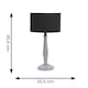 image 2 of ValueLights Victoria Grey Wood Traditional Stem Table Lamp with Black Fabric Drum Shade