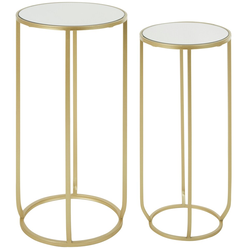 image 1 of Avantis Set Of 2 Tall Side Tables Gold