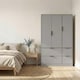 image 2 of FUJI 3 Door 4 Drawer Wardrobe | Grey | Grey & Grey | 117 x 55 x 8.5 | 1