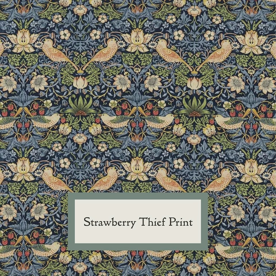 image 1 of Morris & Co Blue Strawberry Thief Dog Bed Sofa - Large Blue | L