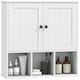 image 1 of HOMCOM Farmhouse Bathroom Wall Cabinet, Wall Mounted Medicine Cabinet with Adjustable Shelf, Open Compartments and 2 Doors, Storage Organiser Over The Toilet, White