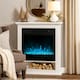 image 2 of HOMCOM 1800W White Electric Fire with Remote & Timer for Living Room