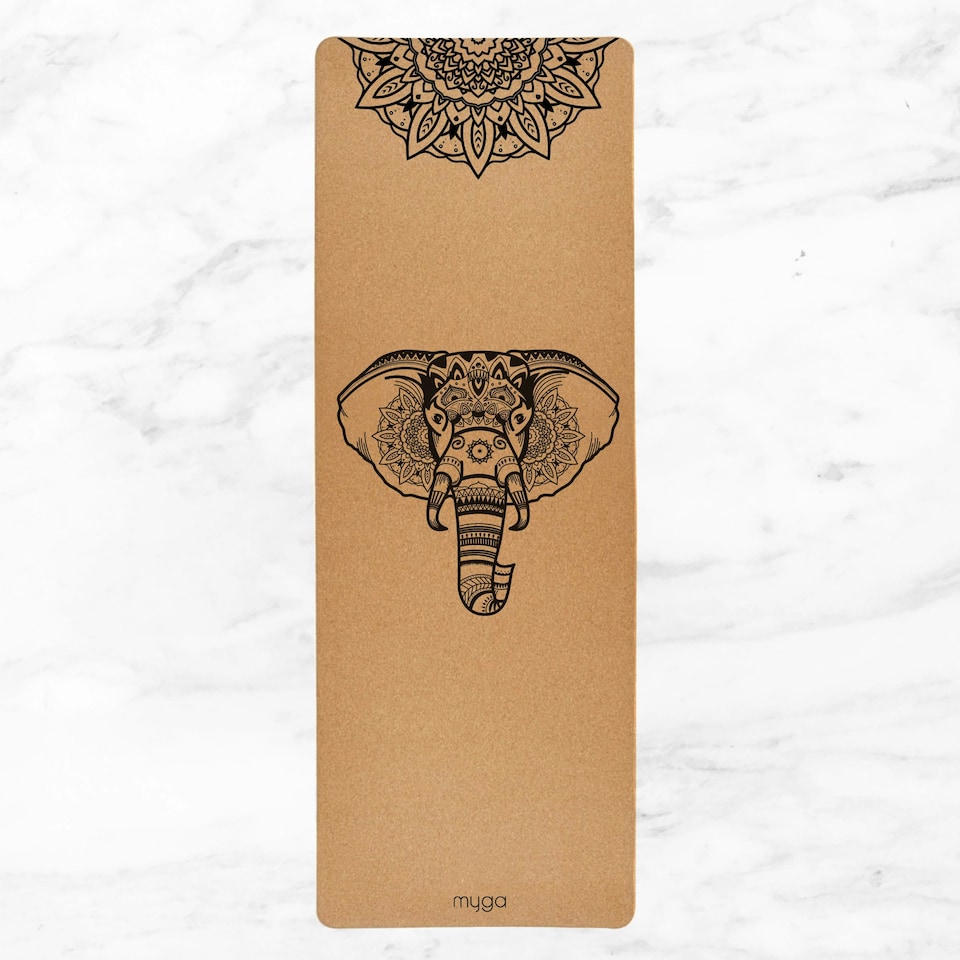 image 1 of Myga Elephant Extra Large Cork Yoga Mat