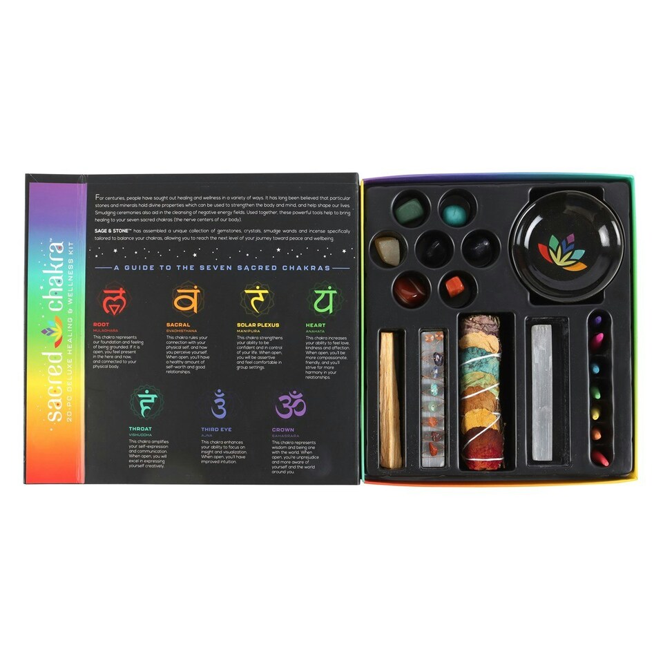 image 1 of Sage & Stone Sacred Chakra Deluxe Wellness Kit - Multicoloured - One Size