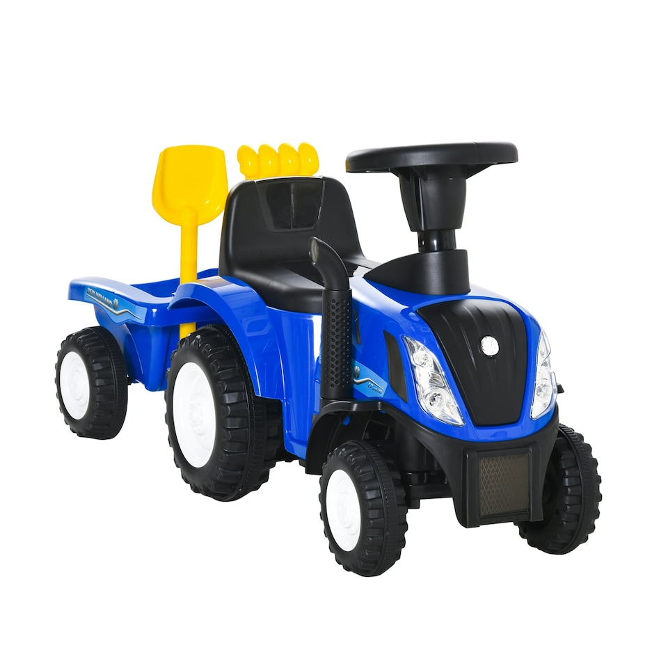 image 1 of HOMCOM Ride On Tractor Toddler Walker Foot To Floor Slider 12-36 Months Blue