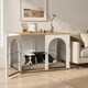 image 2 of PawHut Dog Crate Furniture, Indoor Dog Cage End Side Table, White