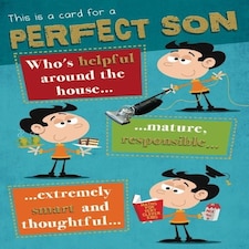 Words 'n' Wishes Traditional Humorous Perfect Son Helpful Smart Witty Design Happy Birthday Card Funny Verse