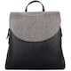 image 1 of Smooth Genuine Leather Backback Rucksack with Snakeskin Effect Flap Panel Black | Black