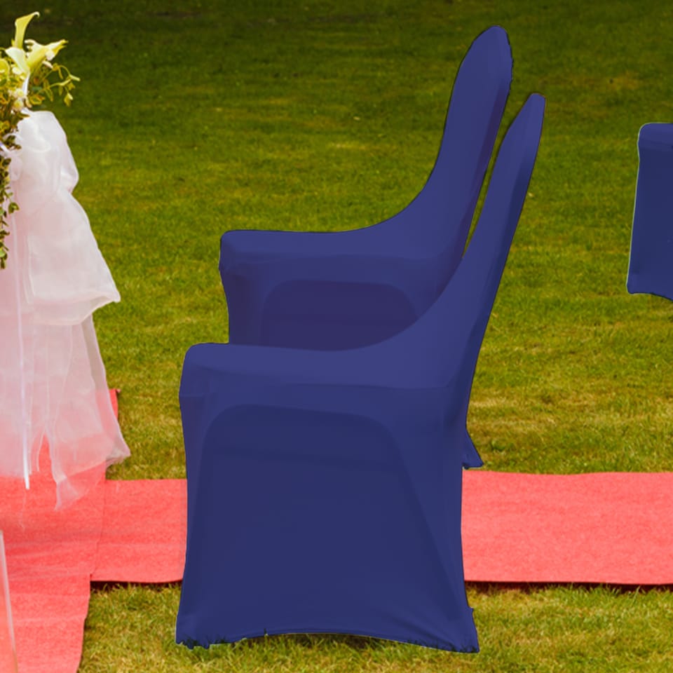 image 1 of Chair Cover Spandex Polyester Stretch Fabric Dining Slipcovers - 10pcs