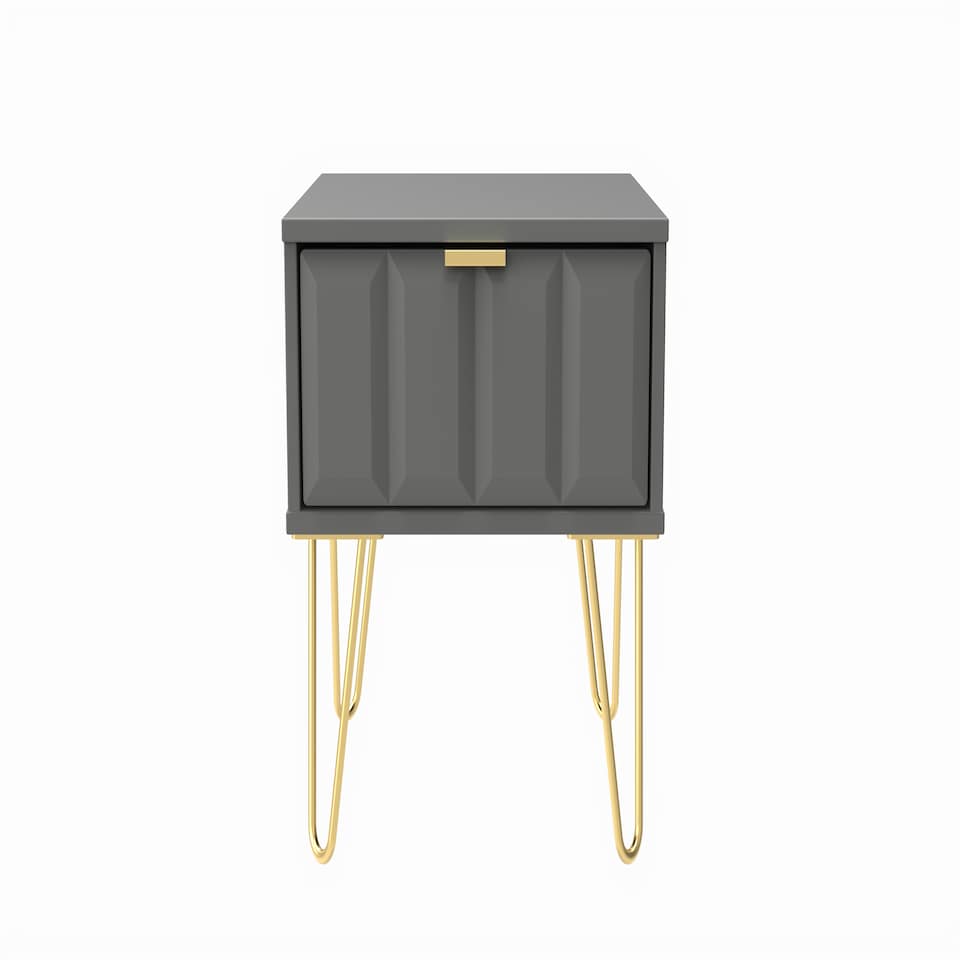 image 1 of Metro 1 Drawer Bedside Table in Dusk Grey (Ready Assembled) | Grey | Dusk Grey