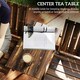 image 5 of Outsunny 2-Seater Wooden Garden Bench with Armrest, Carbonised Finish 