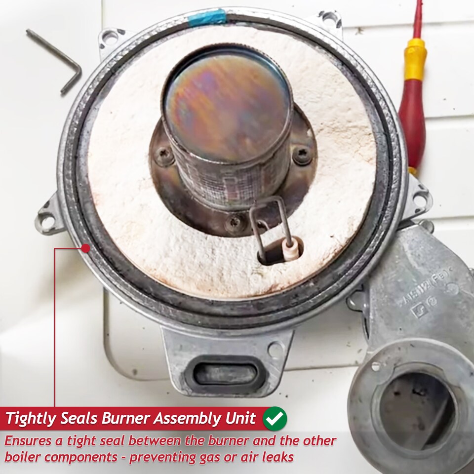 image 1 of SPARES2GO Boiler Burner Seal Gasket Kit for Vaillant ecoMAX ecoTEC Pro Plus VU VUW Heat Exchanger Door Sealing Set (0020025929)