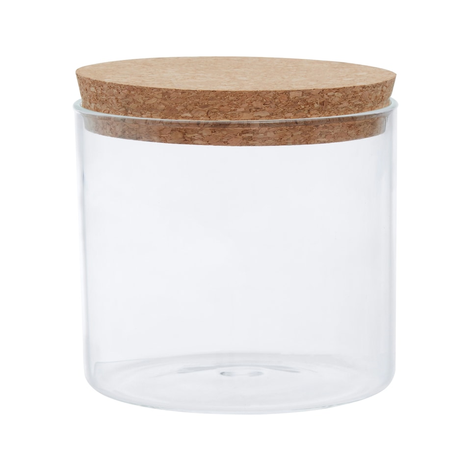 image 1 of Interiors by Premier Small Glass Jar, Eco-Friendly Glass with Airtight Cork Lid and Chalkboard Label, Perfect for Storing Spices