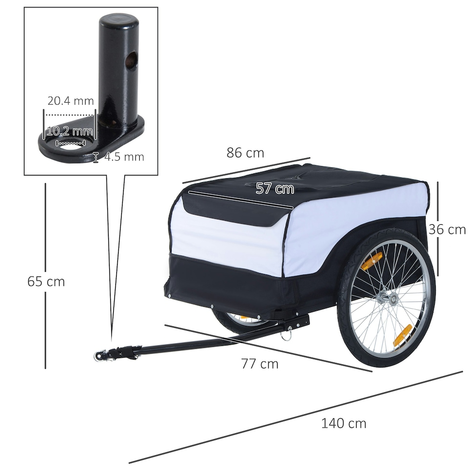 image 1 of PAWHUT Bicycle Cargo Trailer Shop Luggage Storage Utility Hitch Cover
