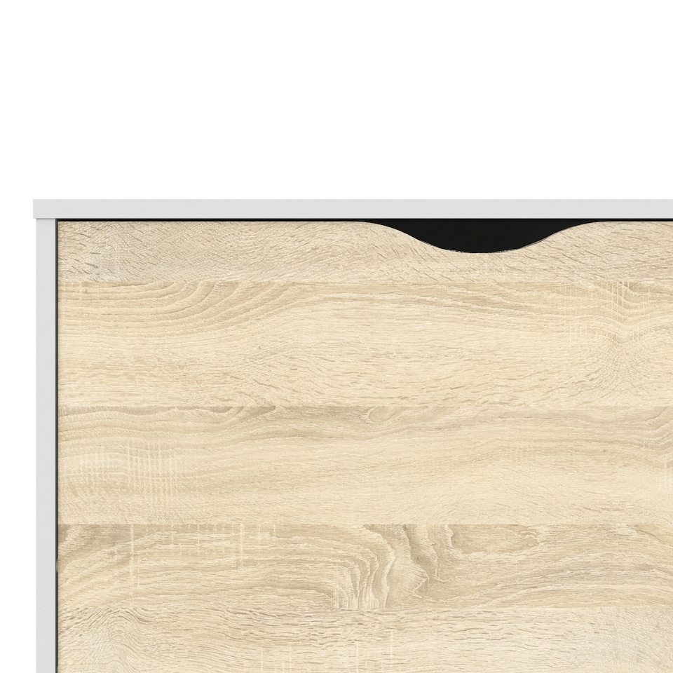 image 1 of Oslo Sideboard Large 3 Drawers 2 Doors in White and Oak