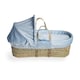 image 3 of Clair de Lune Dimple Palm Moses Basket With Folding Stand - Blue