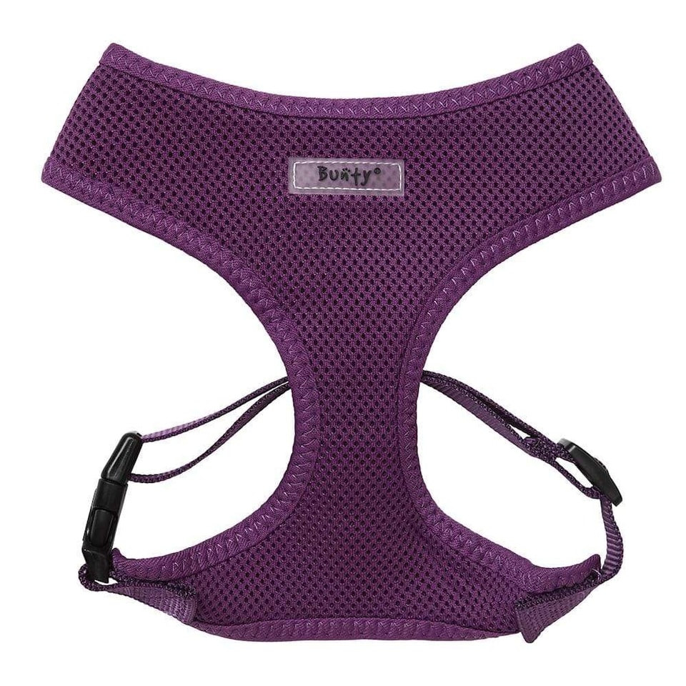 image 1 of Soft Dog & Puppy Harness with Clip, Adjustable Purple | S