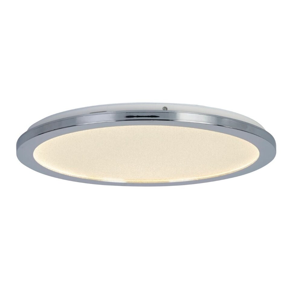 image 1 of Addie Bathroom Chrome & Crystal LED Flush Ceiling Light