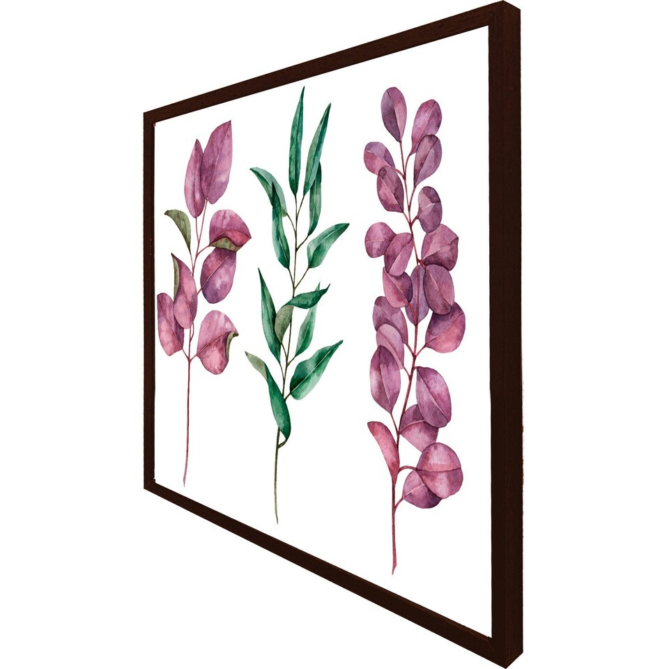 image 1 of Purple & green leaves (Picutre Frame) Brown | Oak | L
