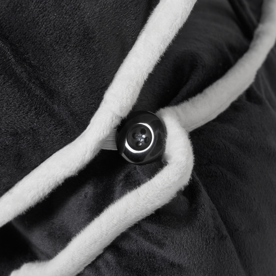 image 1 of OHS Piped Edge Reading Pillow with Head Rest Back Support Bed Sofa | Black