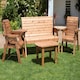 image 2 of Hand Made 5 Seater Chunky Rustic Wooden Garden Furniture Multi Set